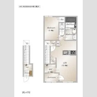 AFC RESIDENCE 中泉【2階】の間取り