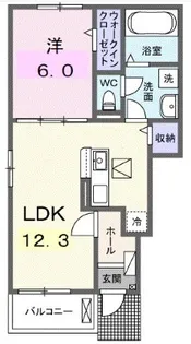 ベルフルール【1階】の間取り