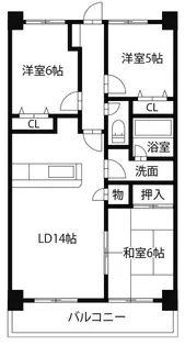 グランディール矢三 C【3階】の間取り