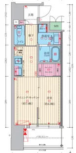 ファーストフィオーレ難波フォート【3階】の間取り