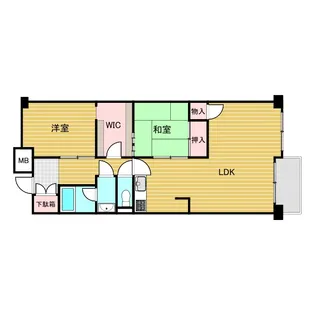 新北野第2コーポ西棟【3階】の間取り