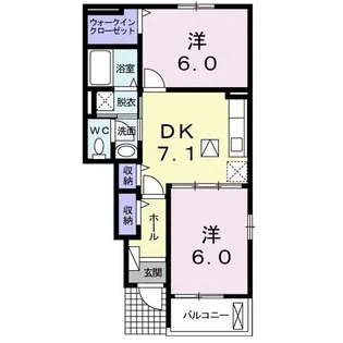 エスポワール カーサ【1階】の間取り