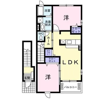 ボーリバージュB【2階】の間取り