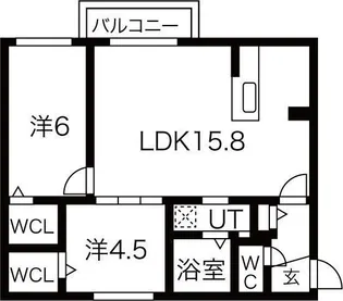 ブランシャールTs COURT 発寒【2階】の間取り
