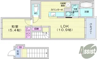 シャローム スガワラ A【2階】の間取り