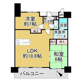 アステージ泉佐野 分譲賃貸【5階】の間取り