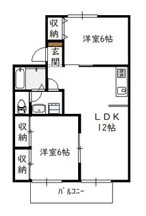セジュール平安I(2LDK)【2階】の間取り