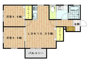 プラムコートこうなん【1階】の間取り