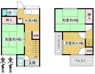 大阪府八尾市二俣1【一戸建】の間取り