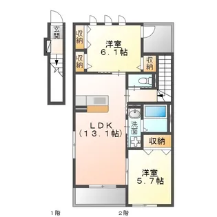 ラピュタ伍番館【2階】の間取り