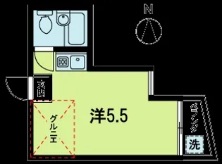 フラットコハク【2階】の間取り
