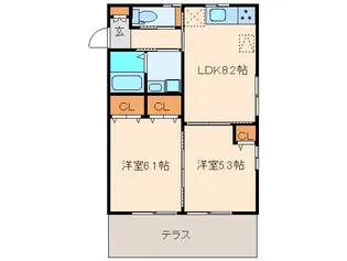 ブリス内浜【2階】の間取り