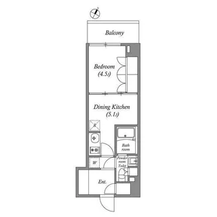 1DKの間取り画像