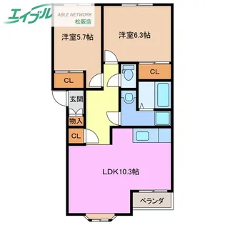 ビューフォートII【1階】の間取り