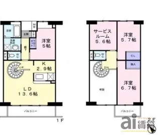 埼玉県鶴ヶ島市大字上広谷【マンション】の間取り