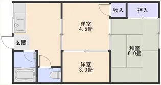 山口アパートA【1階】の間取り