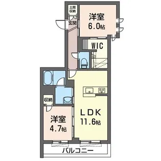 ノブレス浜田山【1階】の間取り