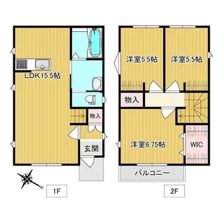 栃木県宇都宮市御幸町【一戸建】の間取り