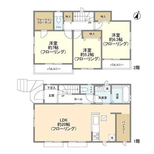 千葉県船橋市松が丘2【一戸建】の間取り