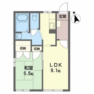 ディアス北田 B【1階】の間取り