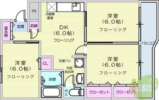 第一及川ハイツ【4階】の間取り