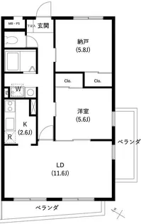 サンセゾンI【3階】の間取り