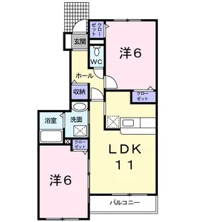 フェザーストーン【1階】の間取り