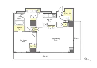 プライムメゾン白金台タワー【23階】の間取り