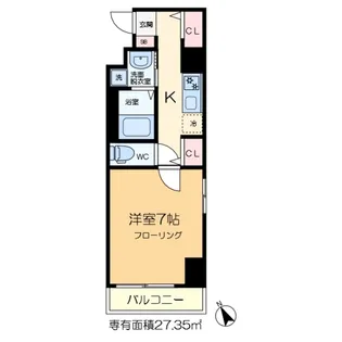 クレールフォンテーヌ西船橋【7階】の間取り