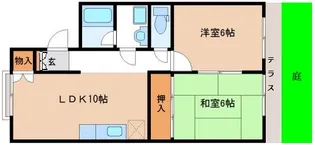 パーマリィハイツ平野南【1階】の間取り