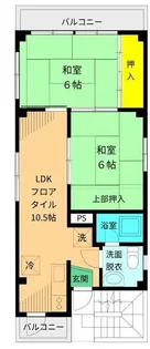 2LDKの間取り画像