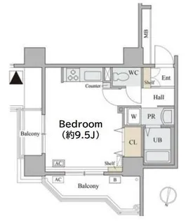 コラム神泉【6階】の間取り