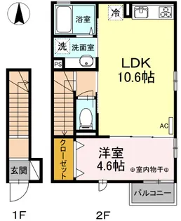東京都江東区毛利1【アパート】の間取り
