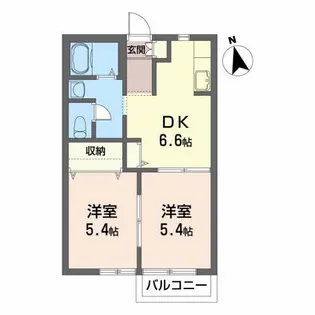 ドエルポラリスA【2階】の間取り