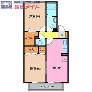 プレミール ボヌール B【2階】の間取り