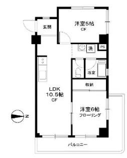 秀和麻布笄町レジデンス【3階】の間取り