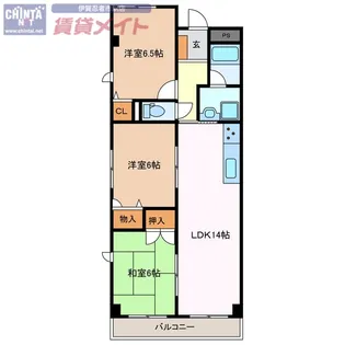 インペリアル鍵屋ノ辻【1階】の間取り