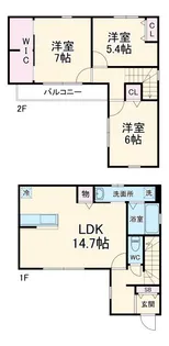 静岡県湖西市新居町新居【一戸建】の間取り