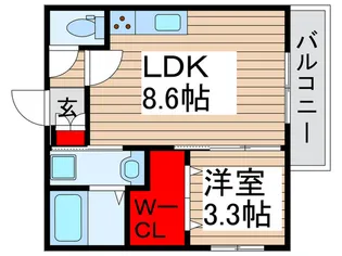 スカイヒル北小金【1階】の間取り