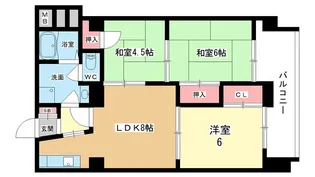 大阪府豊中市岡上の町2【マンション】の間取り