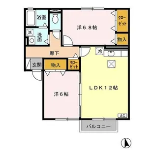 アスピラシオンB【1階】の間取り