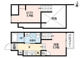 Libre八王寺A棟【2階】の間取り