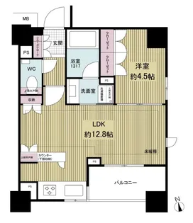 アデニウム東京八丁堀【4階】の間取り