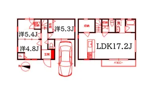 神奈川県横浜市中区矢口台【一戸建】の間取り