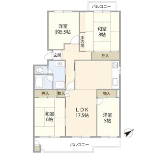 狭山市つつじ野1番街22号棟(0005504)【5階】の間取り