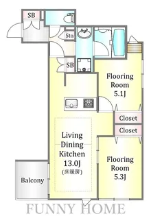 ハレメリア深沢【1階】の間取り