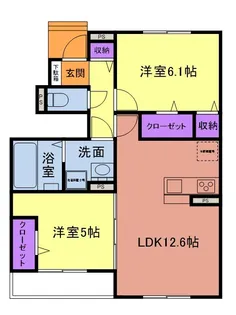 グリーンメゾン柴崎【1階】の間取り