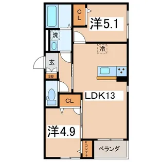 リバーサイド向町II【2階】の間取り