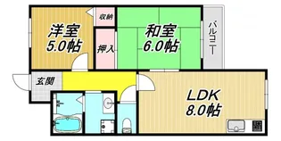 グランディア・ミ・アモーレ南塚口【2階】の間取り