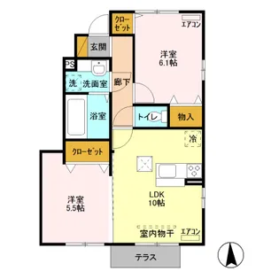 群馬県前橋市龍蔵寺町【アパート】の間取り